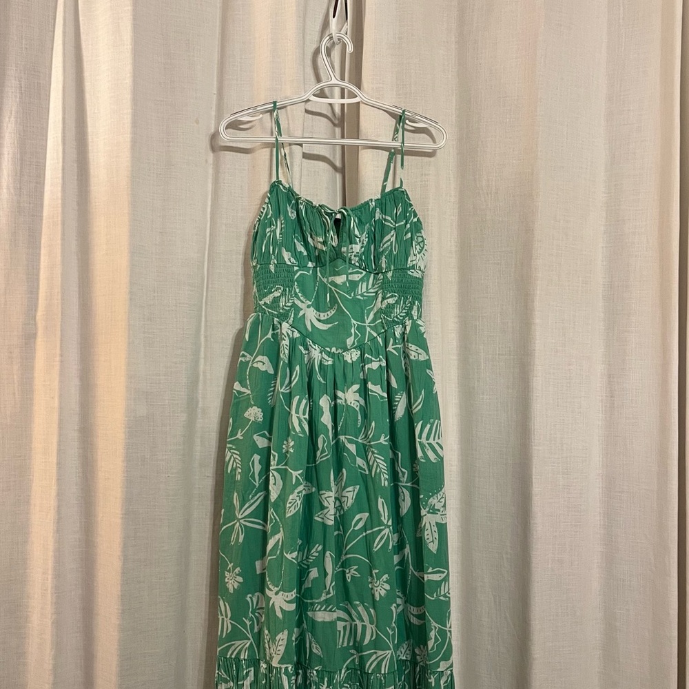 NEW American Eagle Green Floral Maxi Sundress Size Medium